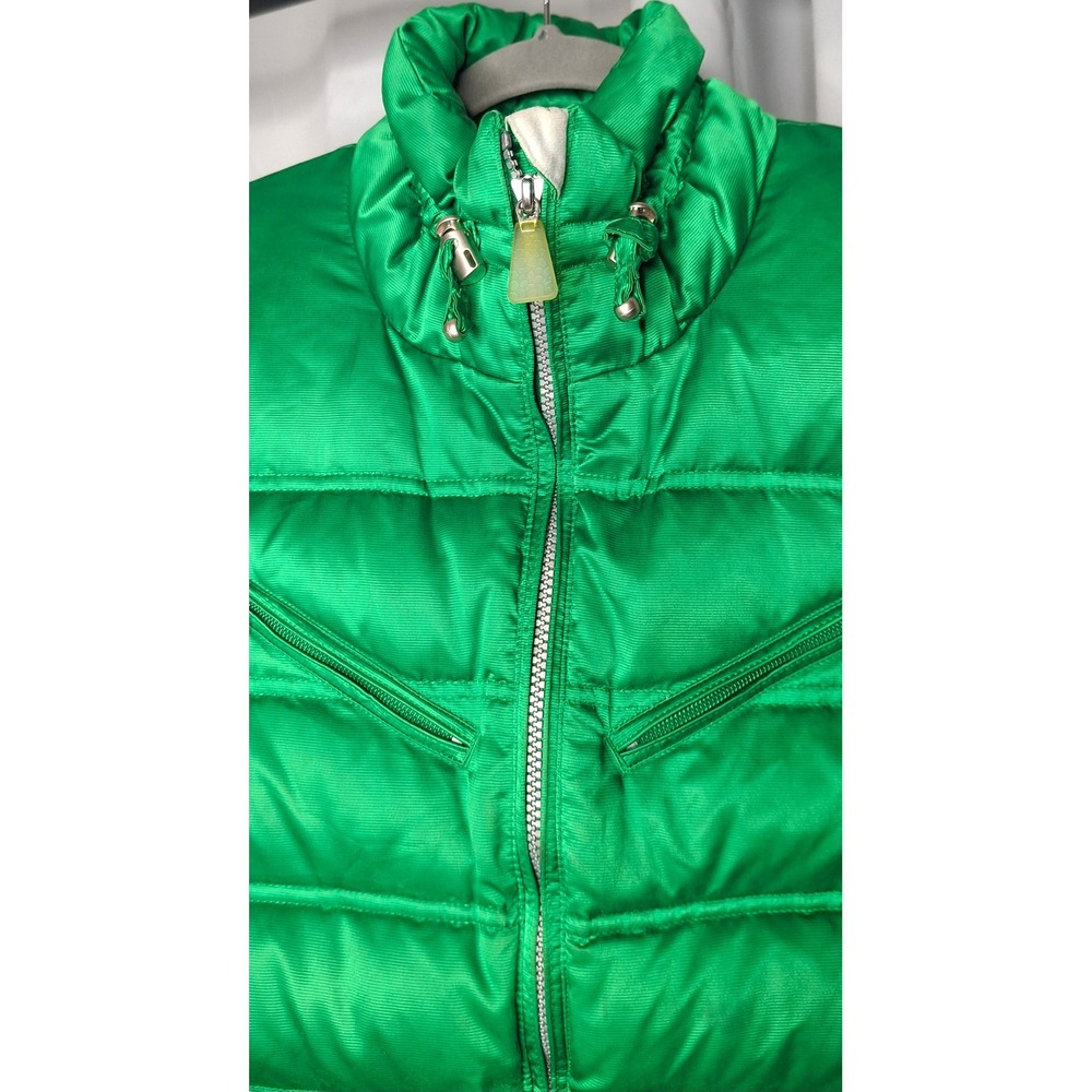 Obermeyer Clarendon Green Satin Puffer Ski Jacket 100% Goose Down Size 10 *READ - Picture 9 of 16